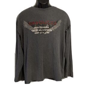 Davoucci Shirt Men’s Ribbed Leather Straps‎ Dsize Xl Gray